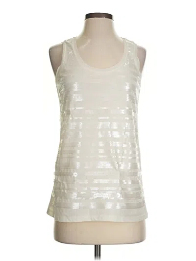 Pre-owned Ann Taylor Tank Top Ivory Square Neckline Tops