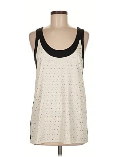 Pre-owned Ann Taylor Tank Top Ivory Square Neckline Tops In White