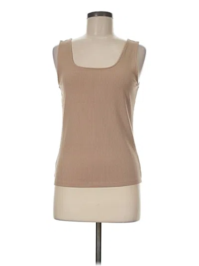 Ann Taylor Tank Top Tan Square Neckline Tops In Neutral