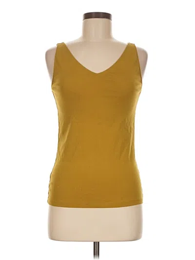Pre-owned Ann Taylor Tank Top Yellow Plunge Neckline Tops