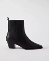 Ann Taylor Tapered Heel Leather Bootie In Black