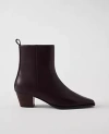 Ann Taylor Tapered Heel Leather Bootie In Brown