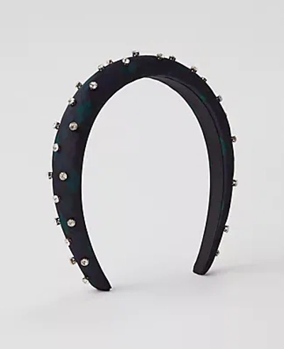 Ann Taylor Tartan Embellished Headband In Rainforest