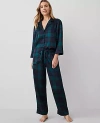 Ann Taylor Tartan Pajama Set In Rainforest