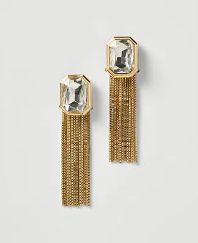 Ann Taylor Tassel Drop Earrings In Goldtone