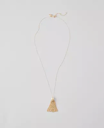 Ann Taylor Tassel Necklace In Goldtone