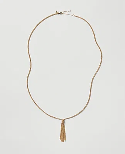 Ann Taylor Tassel Necklace In Goldtone