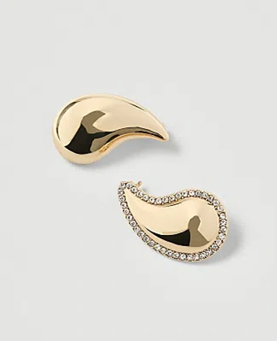 Ann Taylor Teardrop Brooch Set In Goldtone