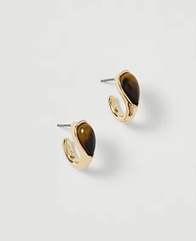 Ann Taylor Teardrop Hoop Drop Earrings In Goldtone