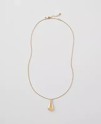 Ann Taylor Teardrop Pendant Necklace In Gold