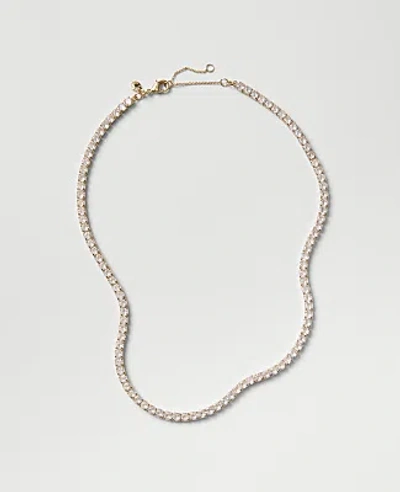 Ann Taylor Tennis Necklace In Goldtone