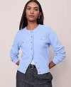 Ann Taylor Textured Cardigan In Blue