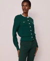 Ann Taylor Textured Cardigan In Green