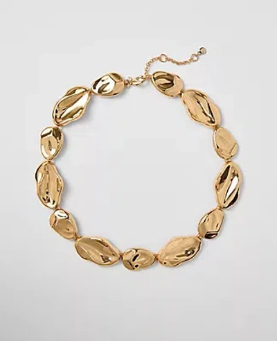 Ann Taylor Textured Disc Necklace In Gold