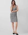 ANN TAYLOR TEXTURED KNIT BUTTON POCKET SHIFT DRESS