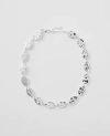 Ann Taylor Textured Metal Disc Necklace In Silver