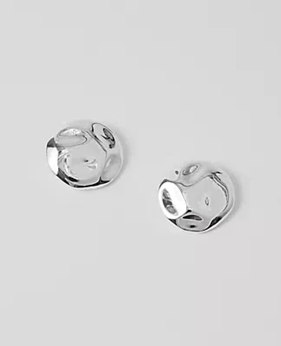 Ann Taylor Textured Metal Disc Stud Earrings In Metallic