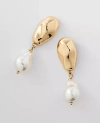 Ann Taylor Textured Pearlized Drop Earrings In Gold
