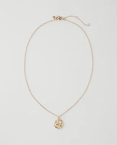 Ann Taylor Textured Pendant Necklace In Gold