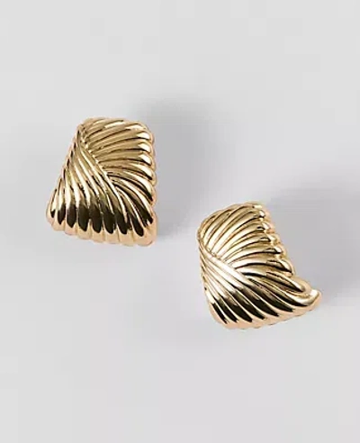 Ann Taylor Textured Rectangle Stud Earrings In Gold