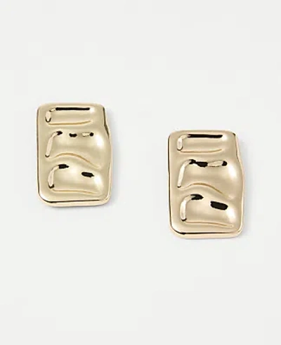 Ann Taylor Textured Rectangle Stud Earrings In Gold
