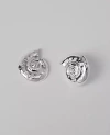 Ann Taylor Textured Shell Stud Earrings In Silvertone
