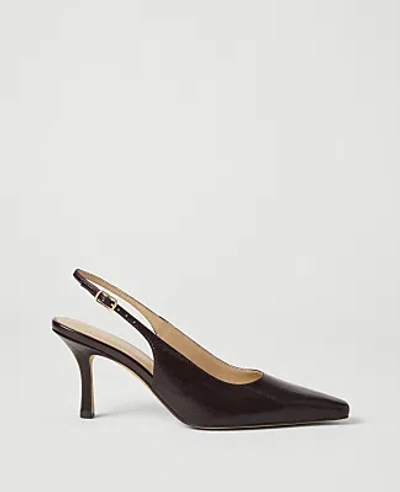 Ann Taylor Textured Slingback Pump In Burgundy