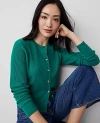 Ann Taylor Textured Stitch Ann Cardigan In Shady Glade