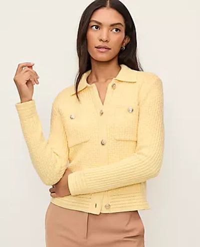 Ann Taylor Textured Stitch Sweater Jacket In Multi