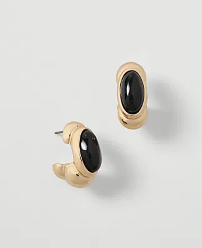 Ann Taylor Textured Stone Earrings In Goldtone