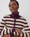 Ann Taylor Textured Stripe Cardigan In Neutral/white Combo