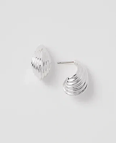 Ann Taylor Textured Teardrop Earrings In Silvertone