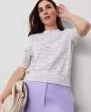Ann Taylor Textured Wedge Sweater In Pink/blue Combo