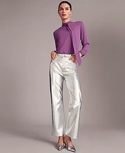 Ann Taylor The Ankle Boot Pant In Silver Metallic