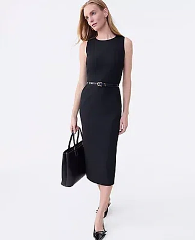 Ann Taylor The Belted Crew Neck Sheath Dress In Black