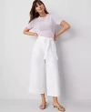 Ann Taylor The Belted Cropped Palazzo Pant In White