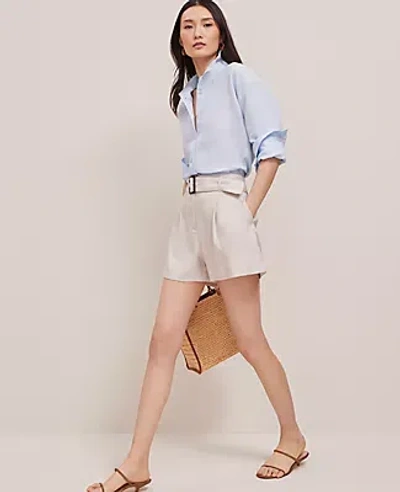 Ann Taylor The Belted Short In Natural Flax