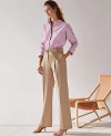 Ann Taylor The Belted Straight-leg Pant In Cafe Au Lait