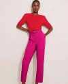 Ann Taylor The Belted Taper Pant In Hot Pink Poppy