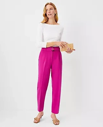 Ann Taylor The Belted Taper Pant In Magenta Shadow