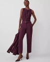 Ann Taylor The Belted Taper Pant In Plum Rose