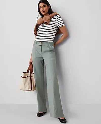 Ann Taylor The Belted Utility Pant In Emerald Vapor