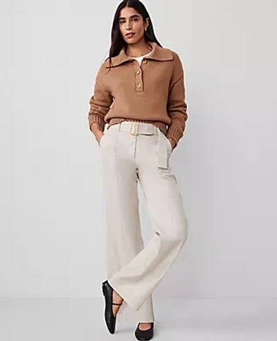 Ann Taylor The Belted Utility Pant In Tahini