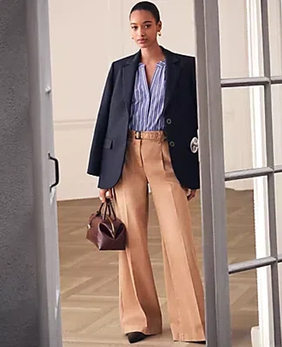 Ann Taylor The Belted Wide-leg Pant In Brown