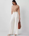Ann Taylor The Belted Wide-leg Pant In Winter White