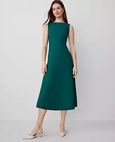 Ann Taylor The Boatneck Midi Dress In Fresh Evergreen