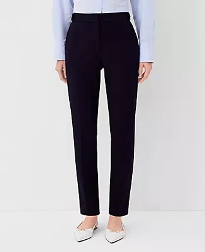 Ann Taylor The Button Tab High Rise Ankle Pant - Curvy Fit In Atlantic Navy