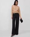 Ann Taylor The Button Trim Sailor Wide-leg Pant In Black