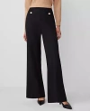 Ann Taylor The Button Trim Sailor Wide-leg Pant — Curvy Fit In Black