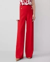 Ann Taylor The Button Trim Sailor Wide-leg Pant — Curvy Fit In Bright Cherry